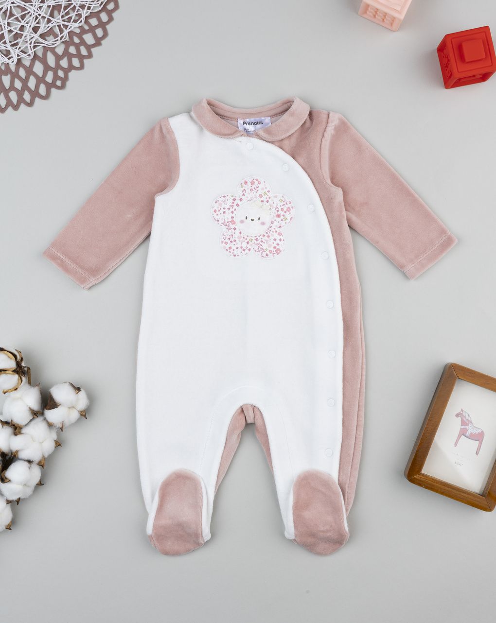 Tutina bimba bicolor bianco/rosa