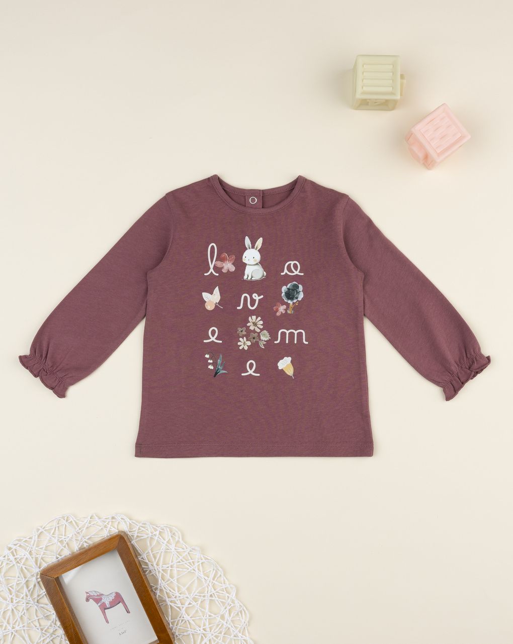 T-shirt bimba rosa scuro stampata