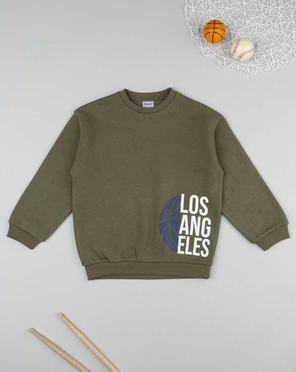 Felpa bimbo verde stampata