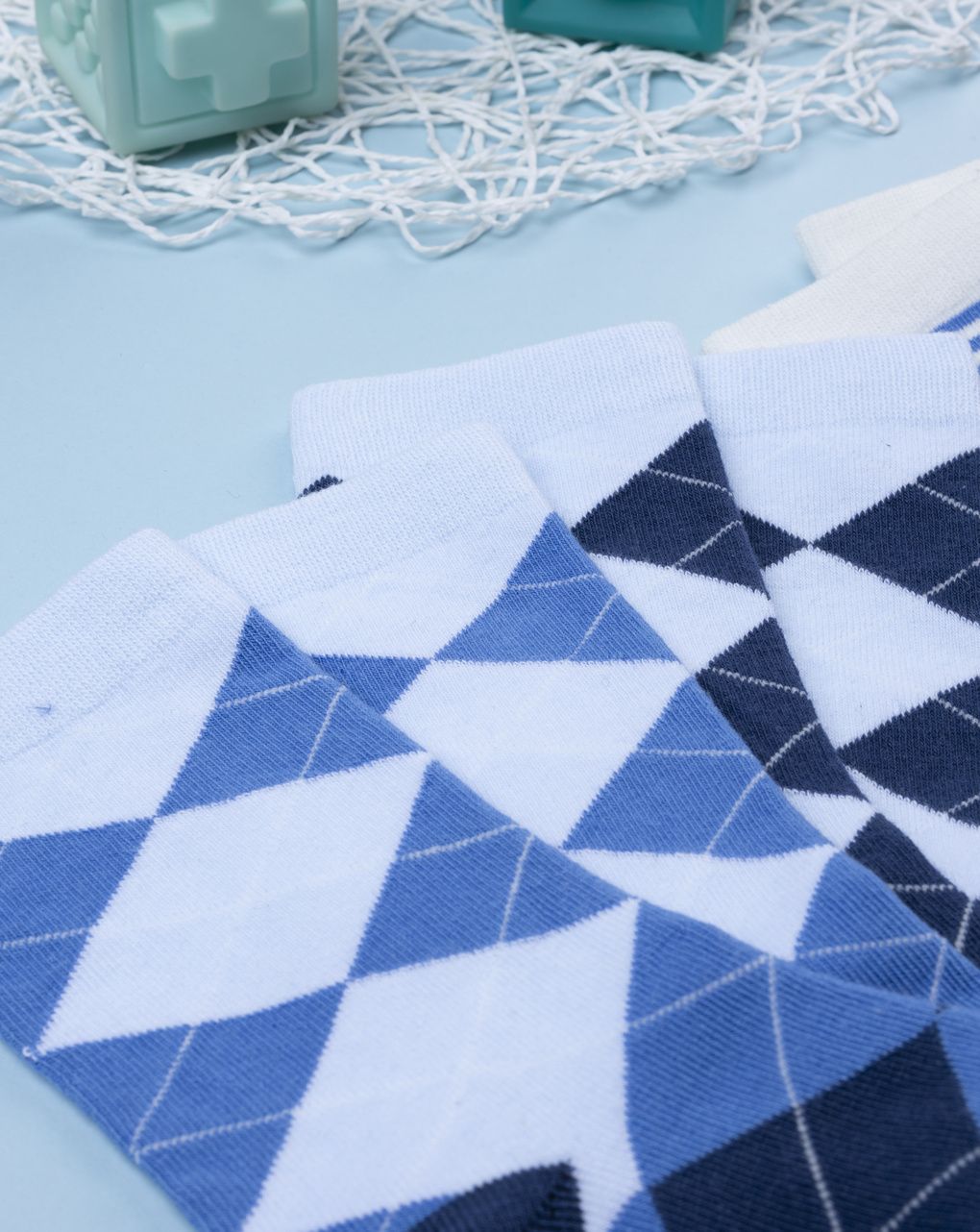 Pack 4 calze bambino blu fantasia