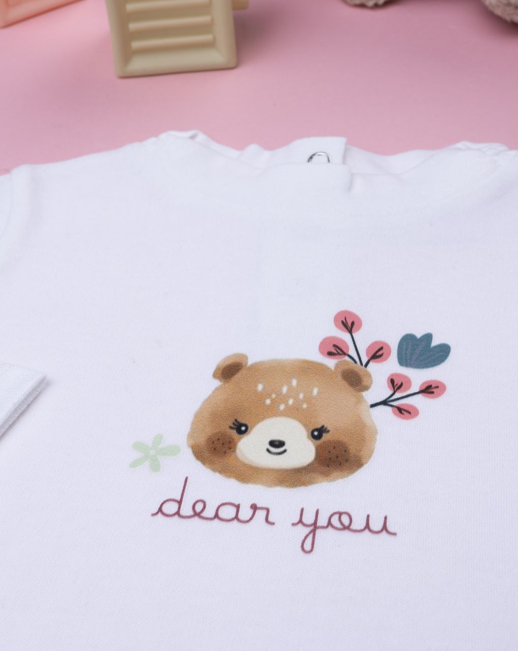 Lupetto bimba bianco stampa orso