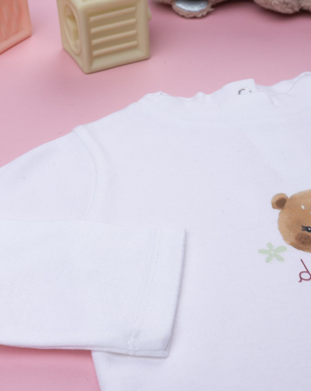 Lupetto bimba bianco stampa orso