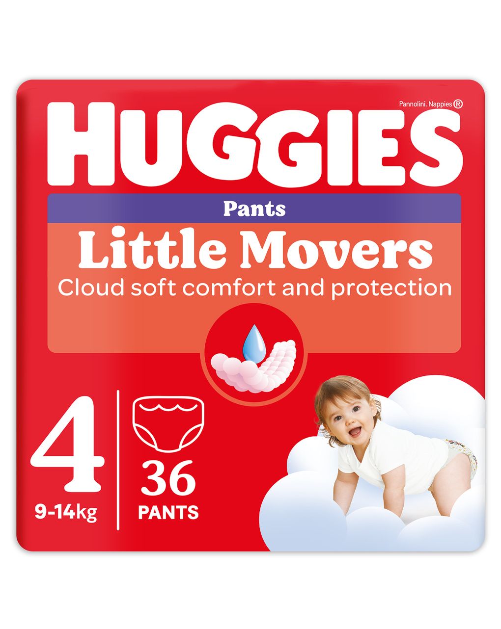 Pannolini little movers mutandina tg.4 – 36 pezzi – huggies