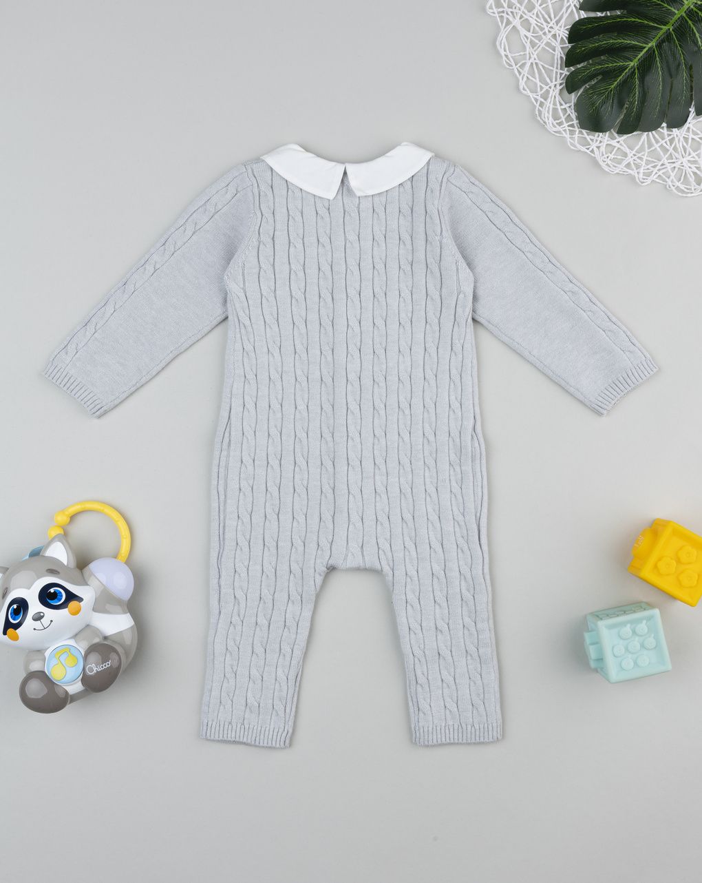 Tutina tricot neonato grigia