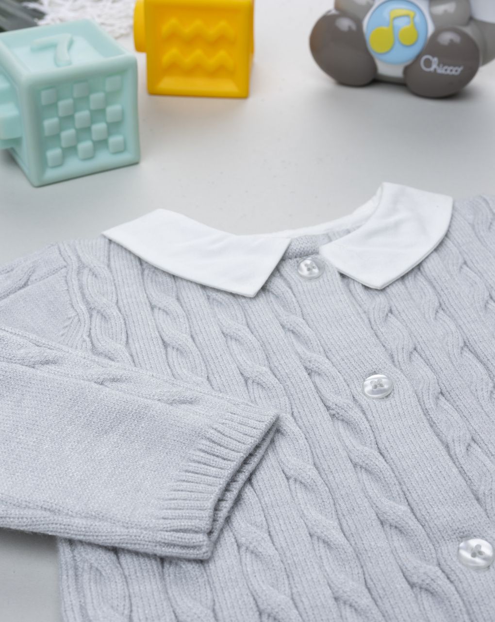 Tutina tricot neonato grigia