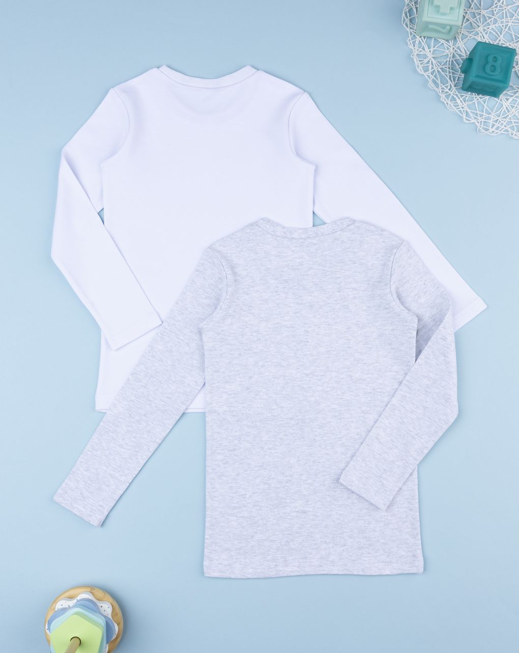 Pack 2 t-shirt bianco/grigio bambino "game"