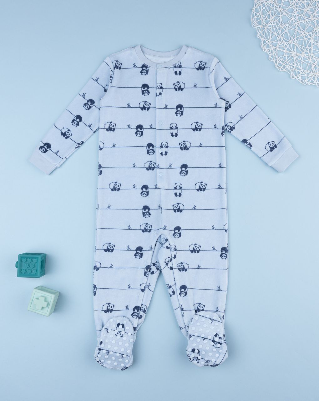 Pigiamone bimbo azzurro stampato