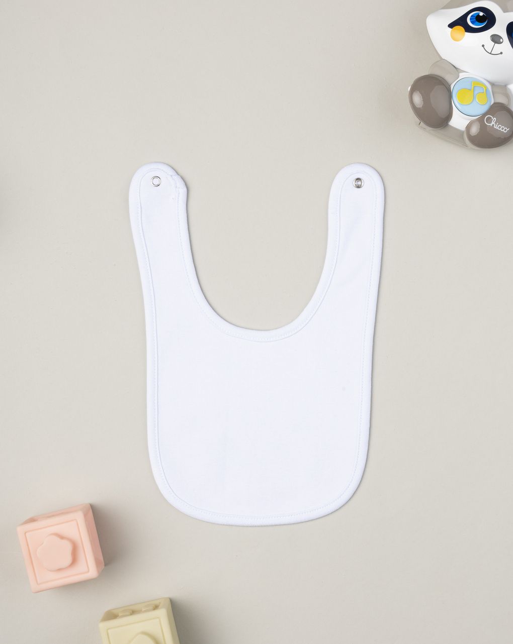 Bavaglino unisex bianco coniglietti