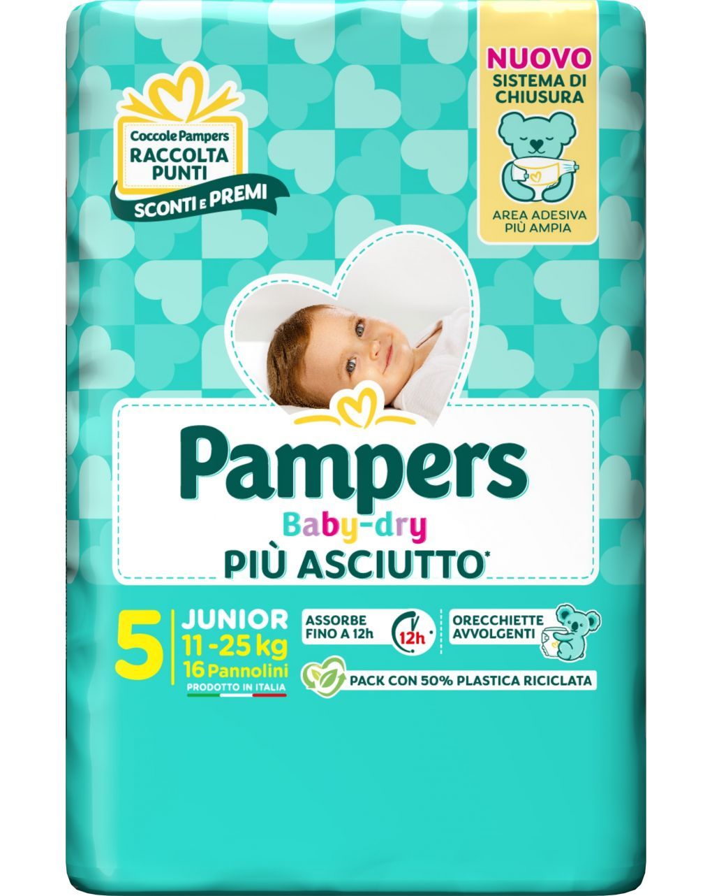 Pampers baby dry tg.5 junior 11-25 kg - 16 pz