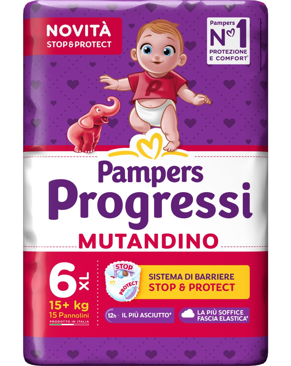 Progressi mutandino taglia 6 xl x15 - pampers