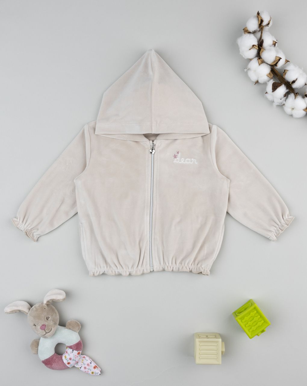 Felpa ciniglia bimba beige
