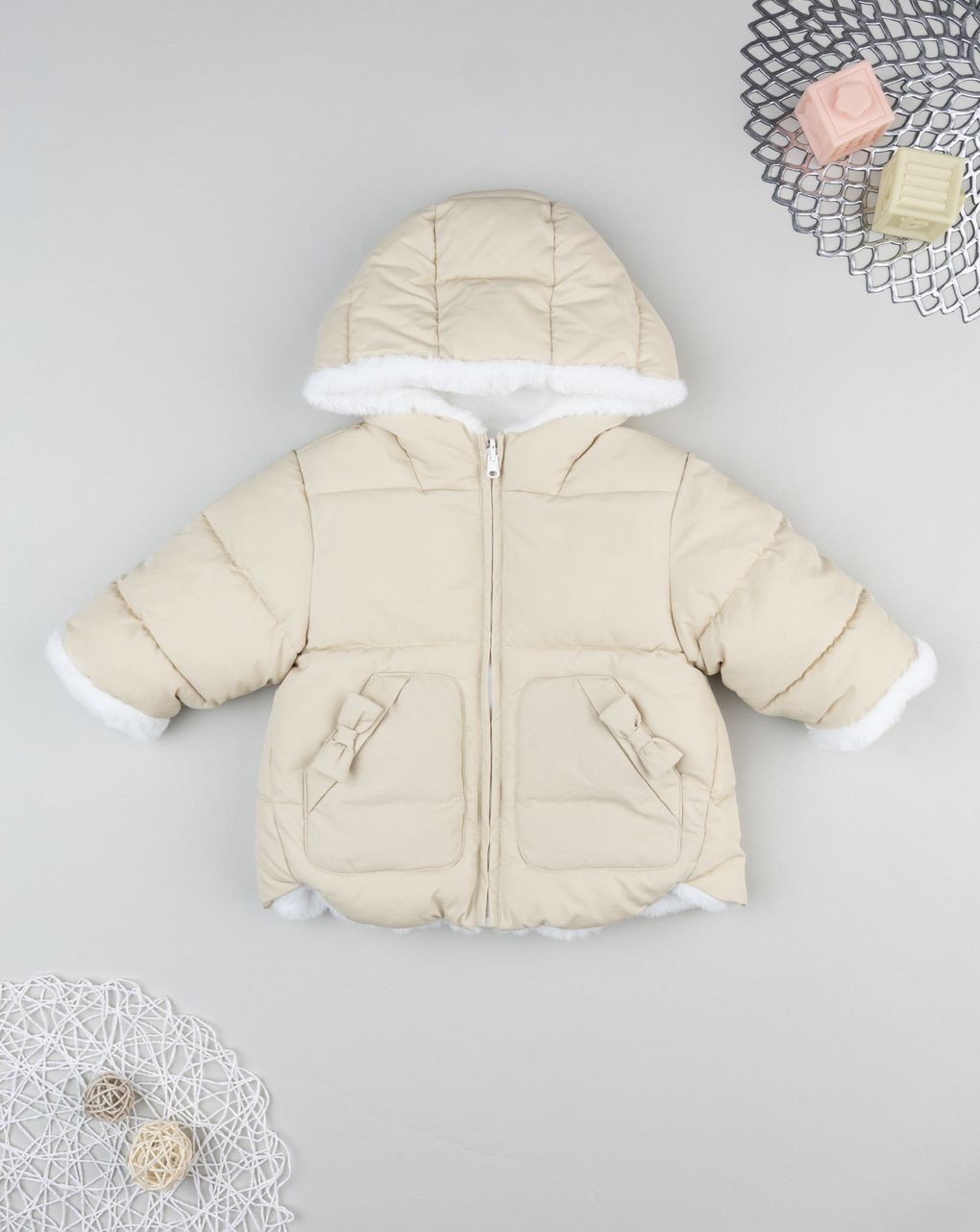 Giubbino bimba imbottito beige