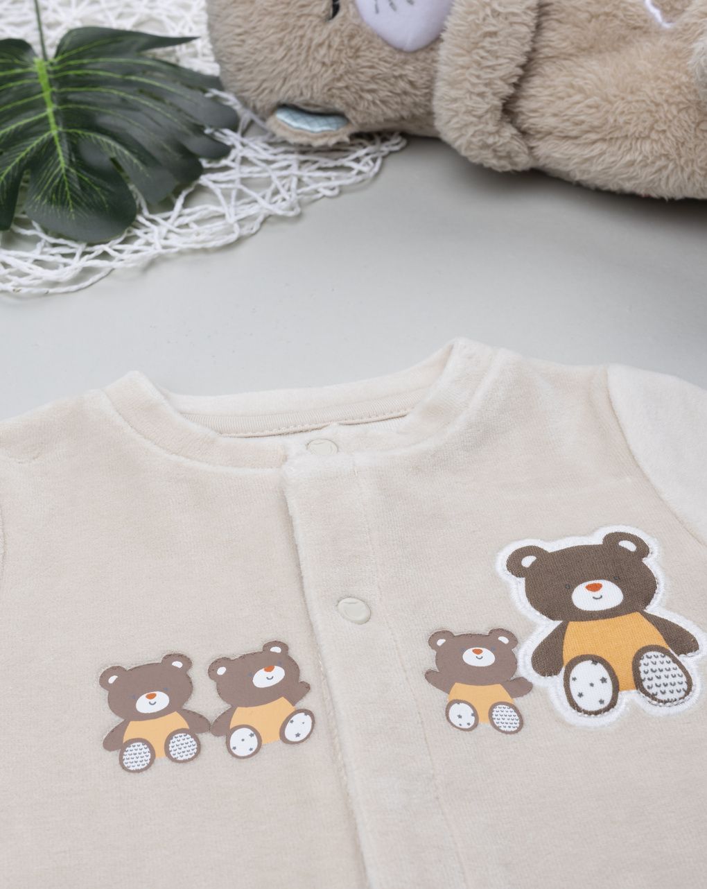 Tutina neonato unisex beige orsetti