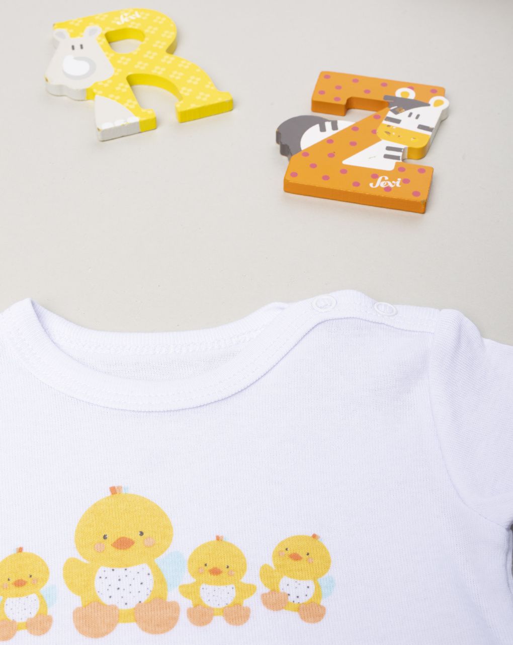 Body manica corta unisex bianco paperelle