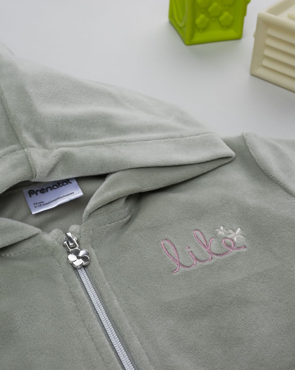 Felpa ciniglia bimba verde