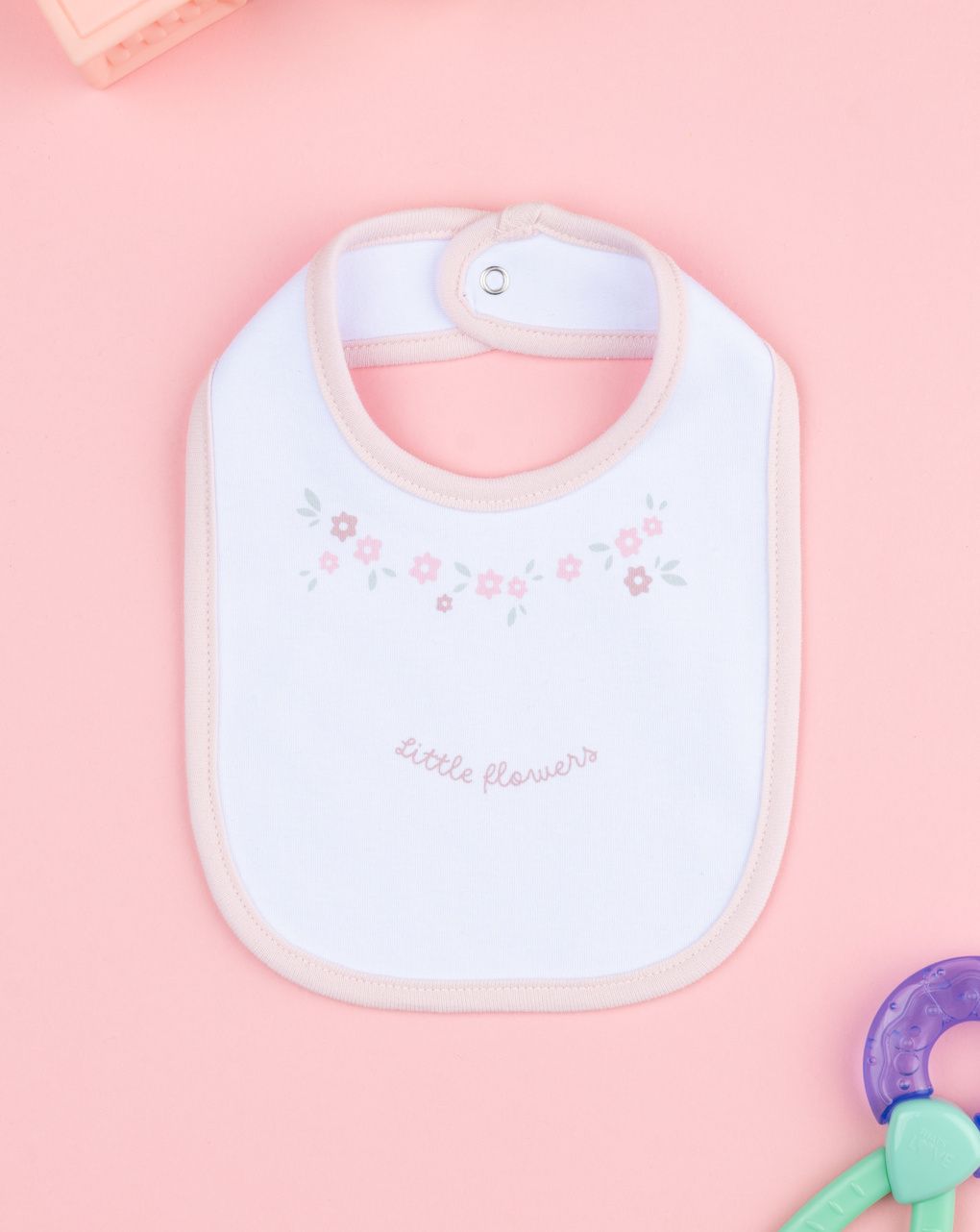 Bavaglino bimba rosa fiori