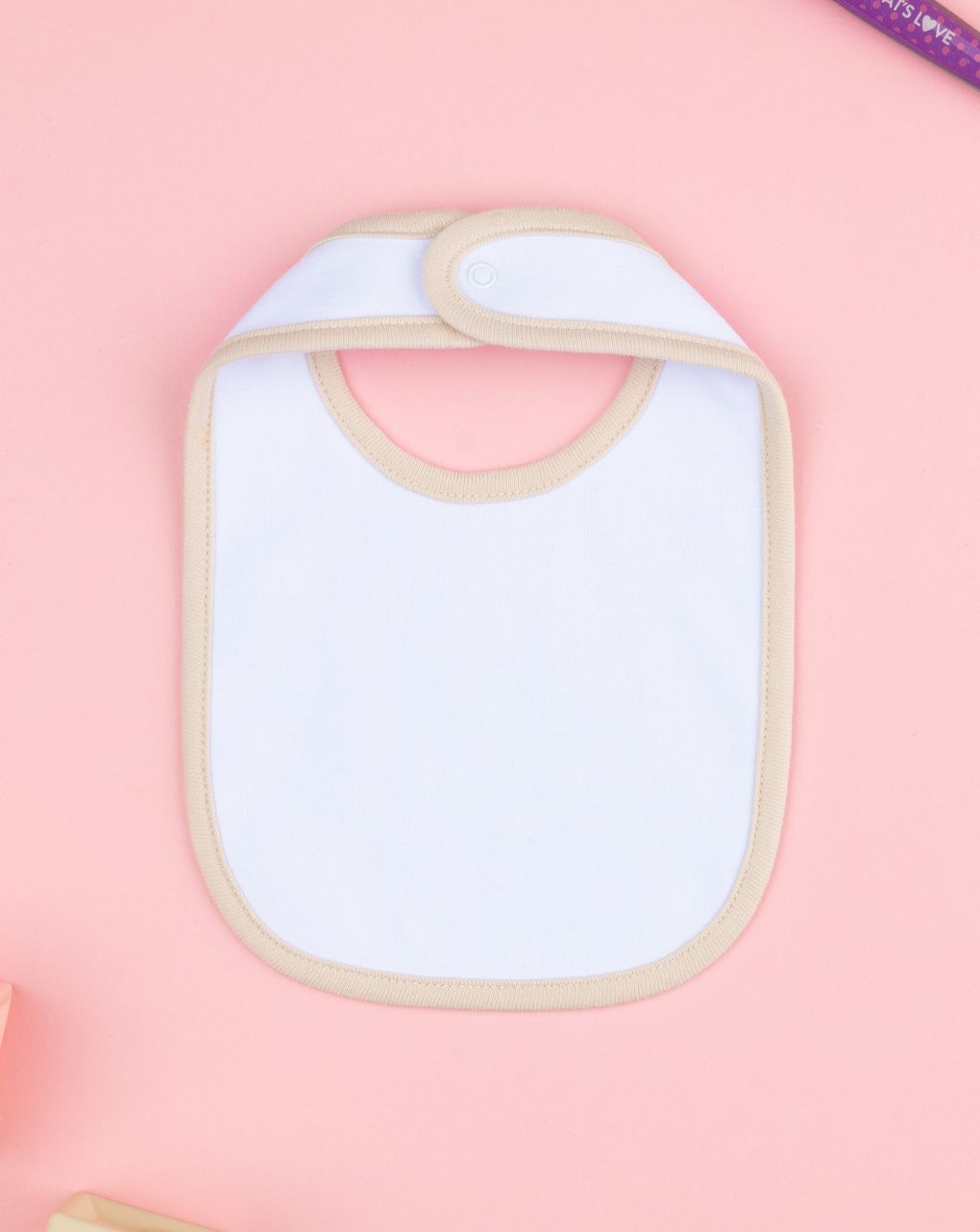 Bavaglino bimbo biege fiori