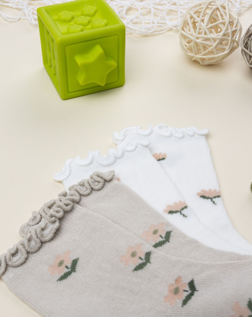 Pack 4 calze bimba fiori