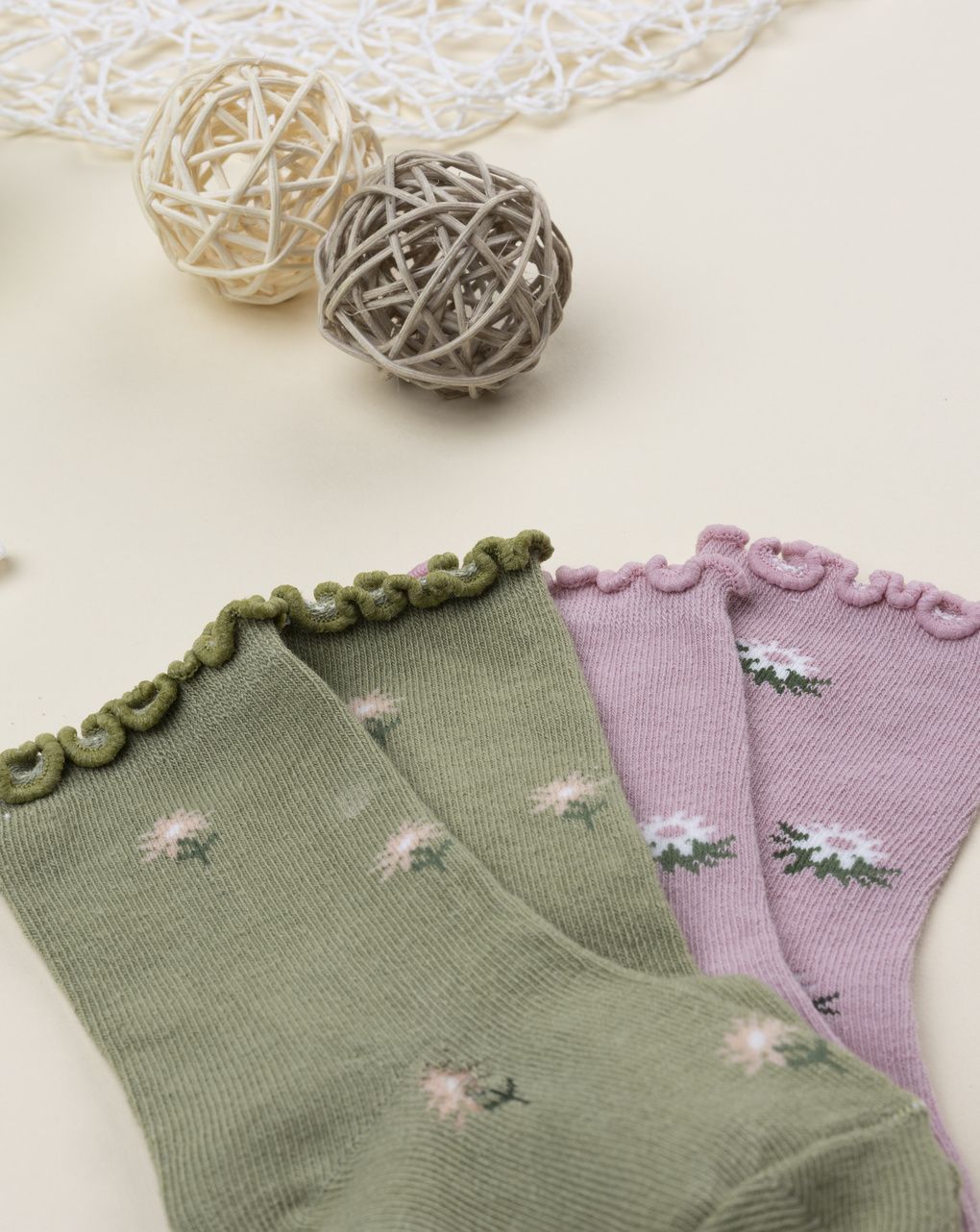 Pack 4 calze bimba fiori