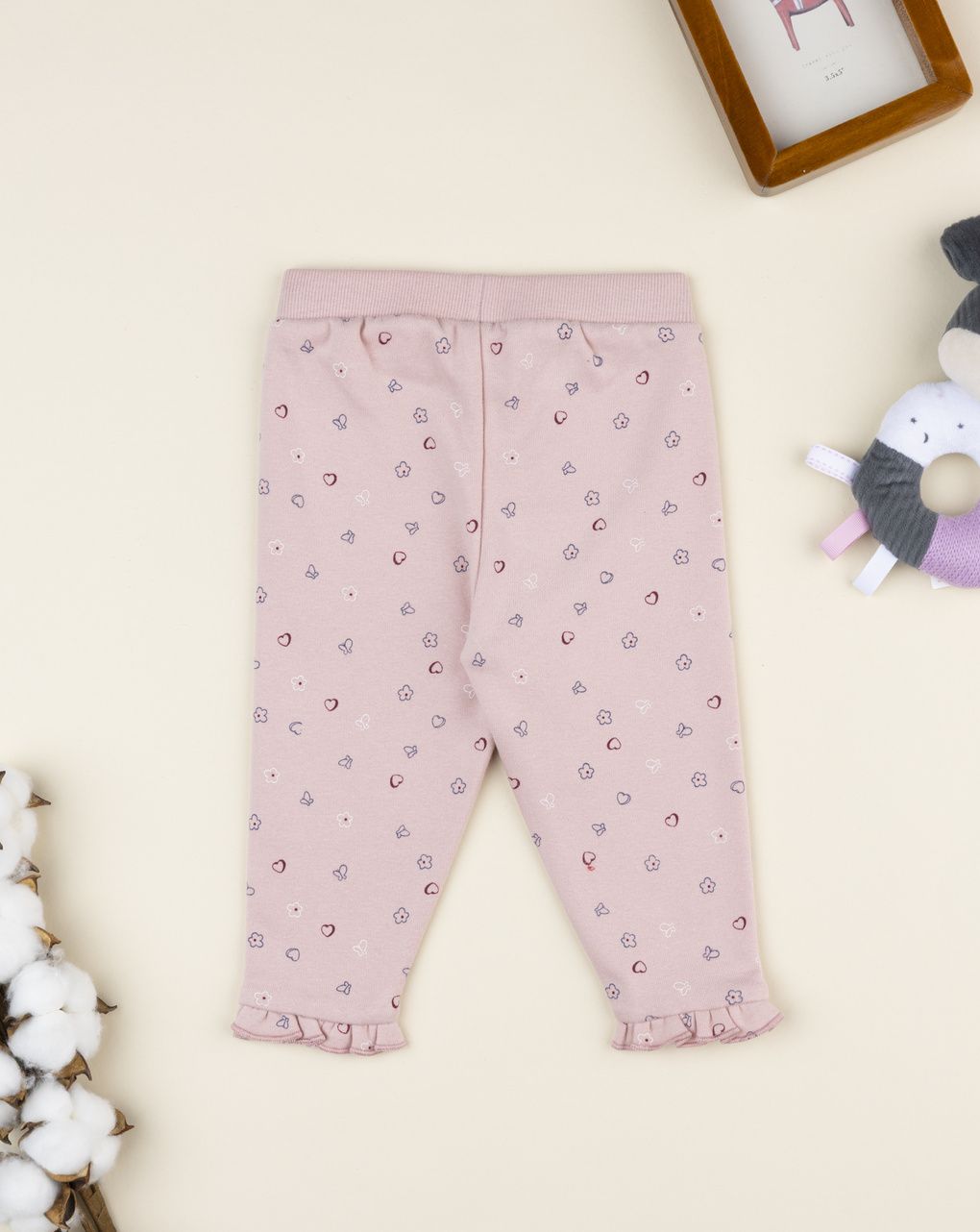 Pantalone neonata rosa cuori