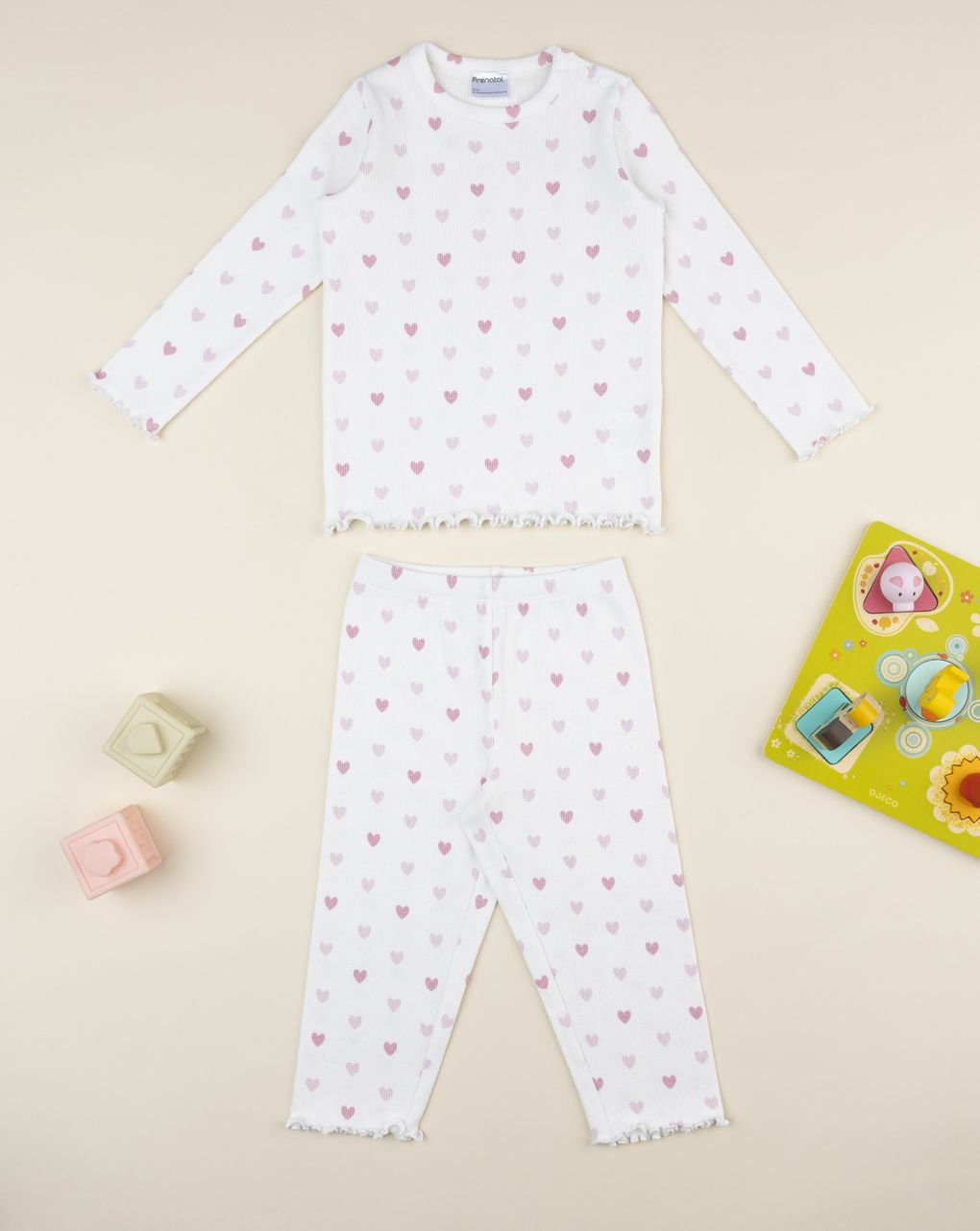Pigiama lungo bambina cuori