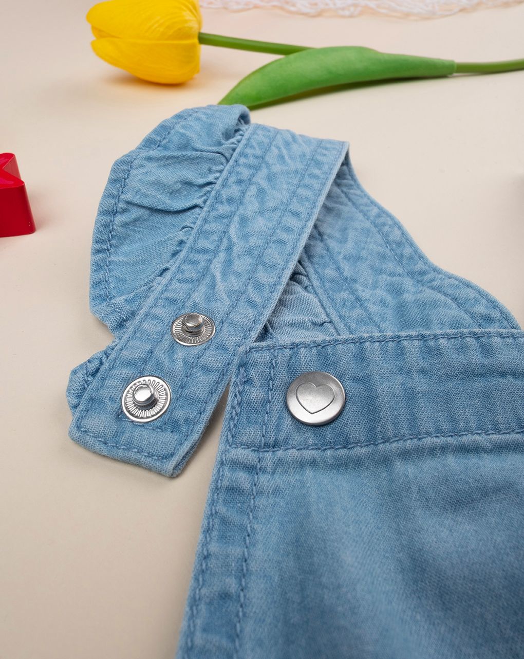 Pinafore bimba denim e sangallo