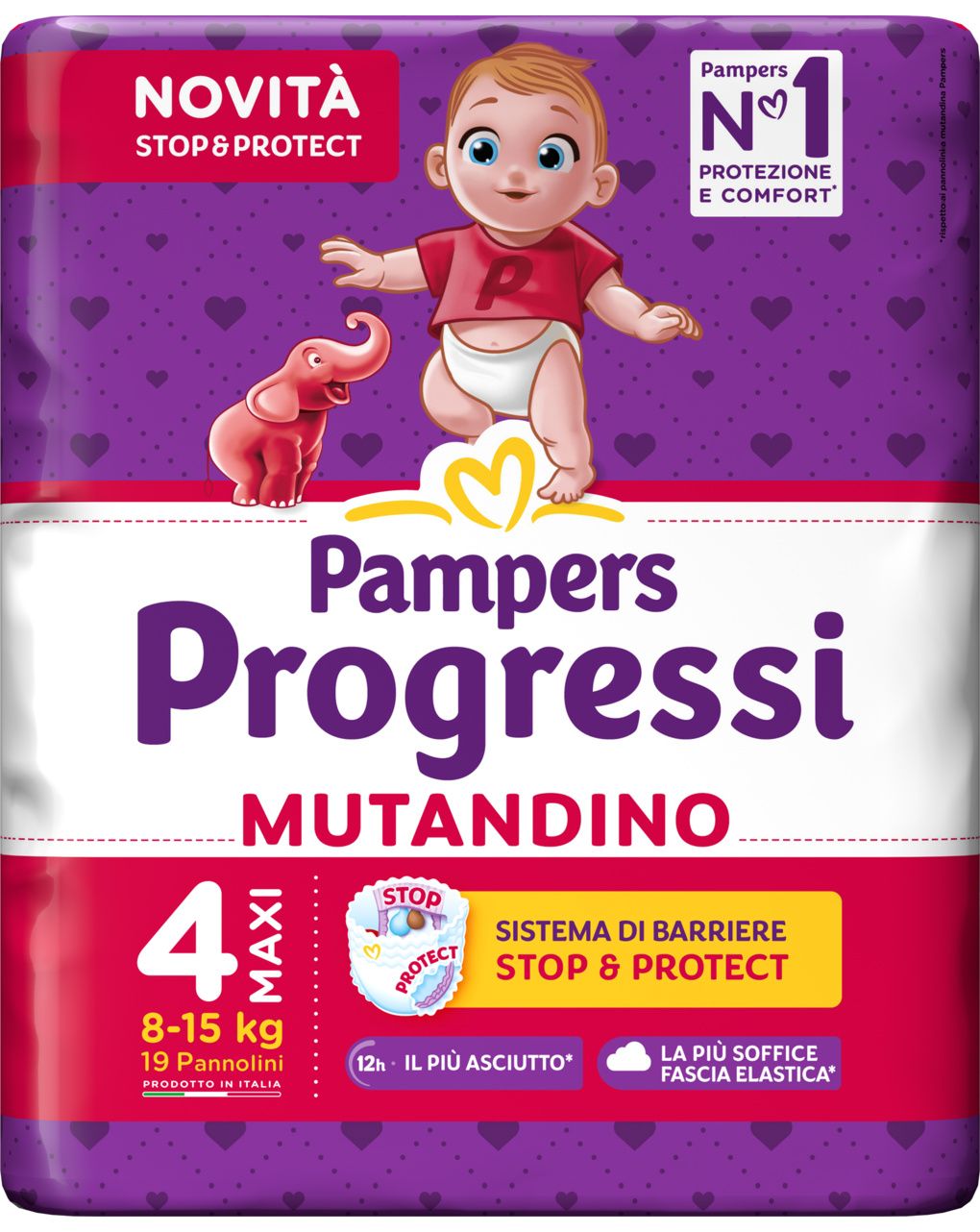 Progressi mutandino taglia 4 maxi x19 - pampers