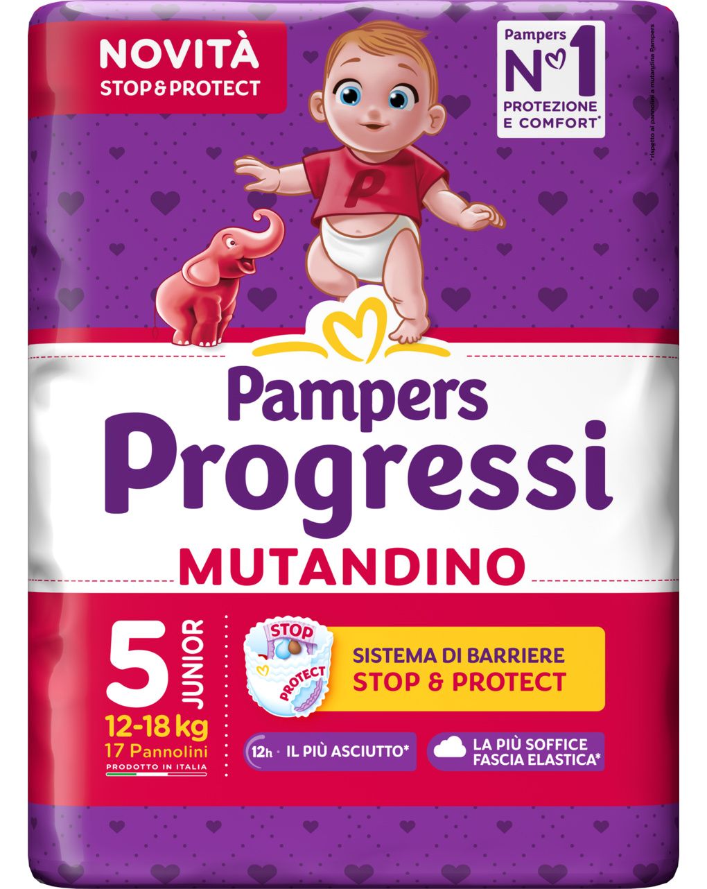 Progressi mutandino taglia 5 junior x17 - pampers