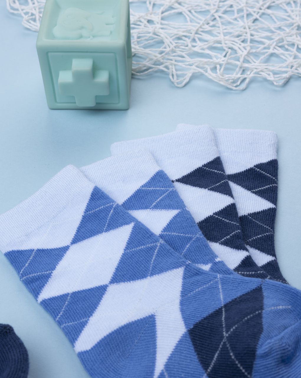 Pack 4 calze bimbo blu fantasia