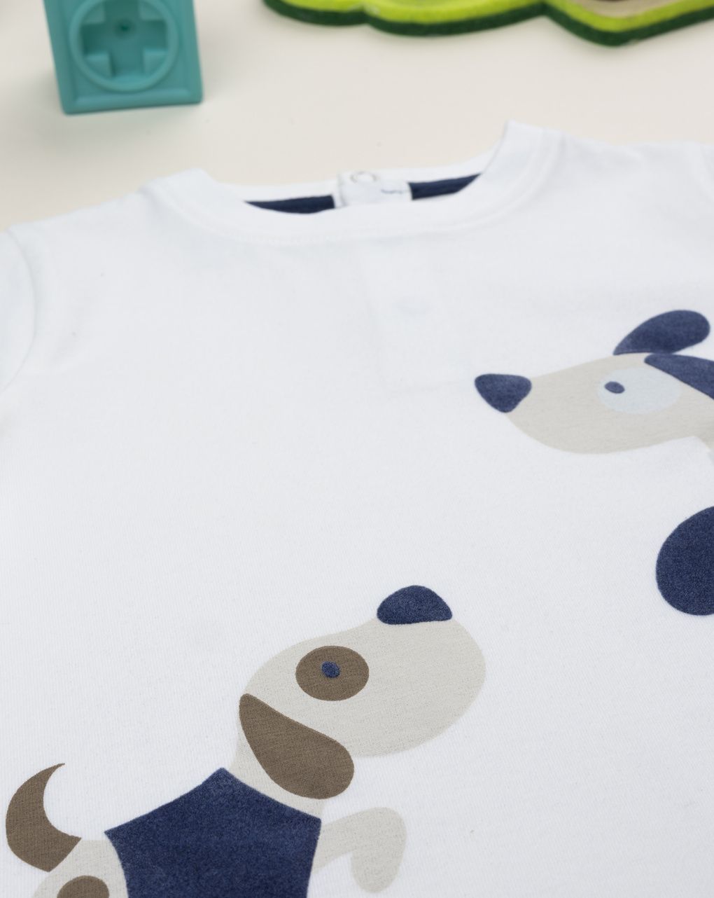 T-shirt bimbo bianca stampa cani