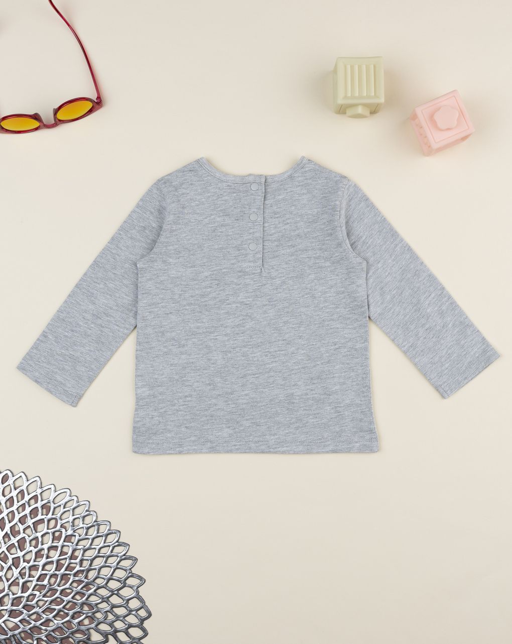 T-shirt bimba grigia stampata