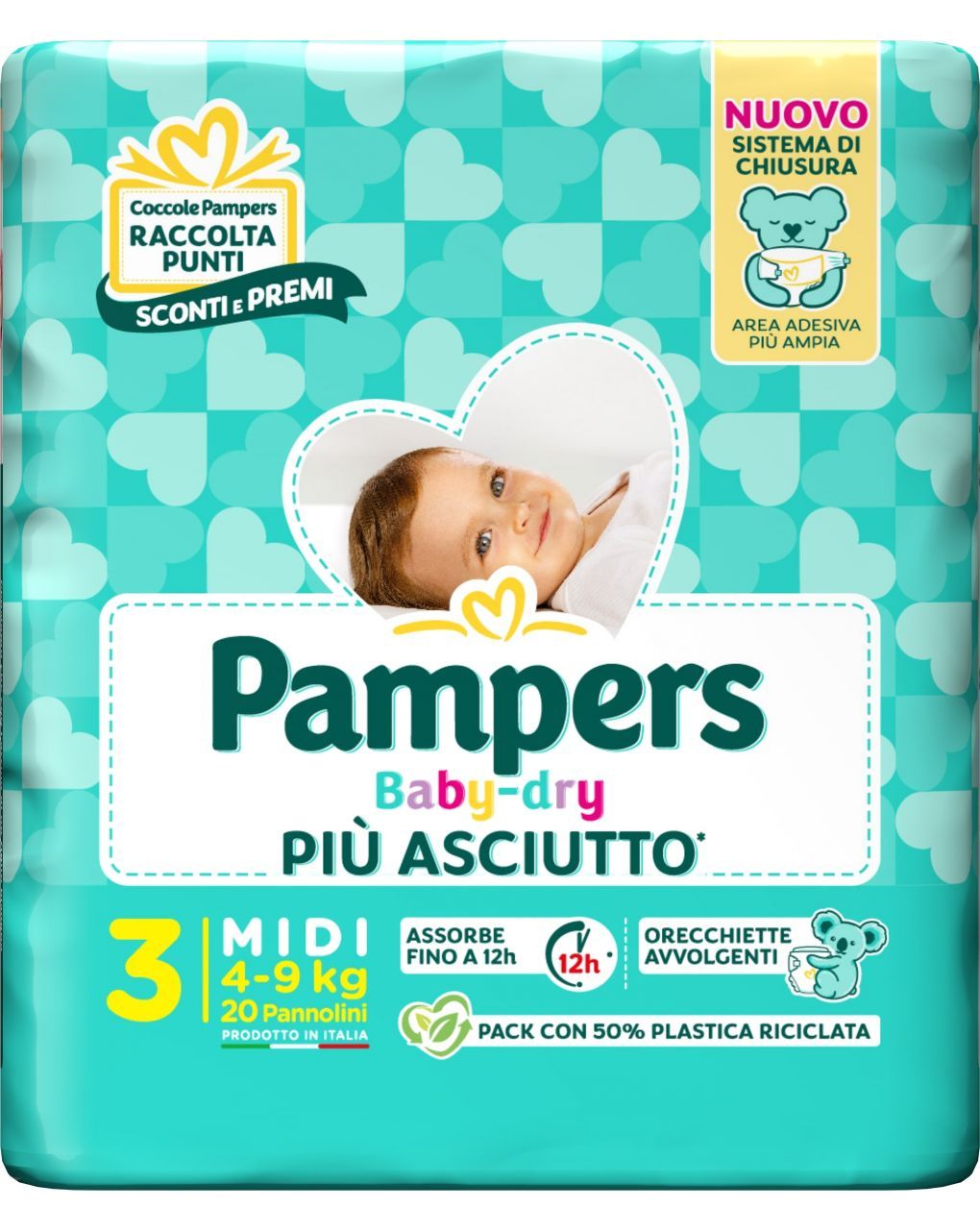 Pampers baby dry tg. 3 midi 4-9 kg - 20 pz
