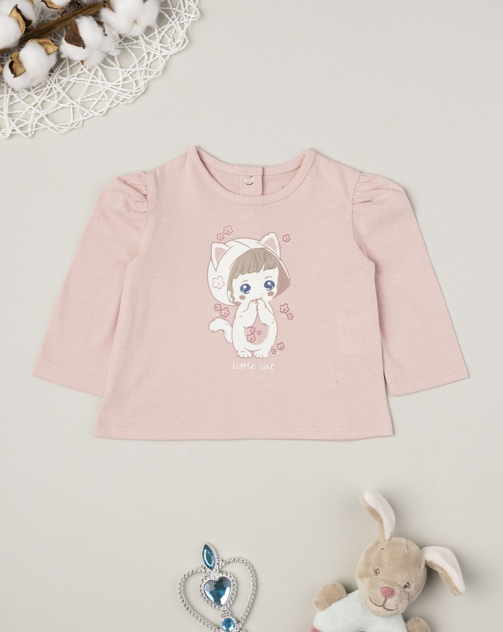 T-shirt bimba rosa stampa