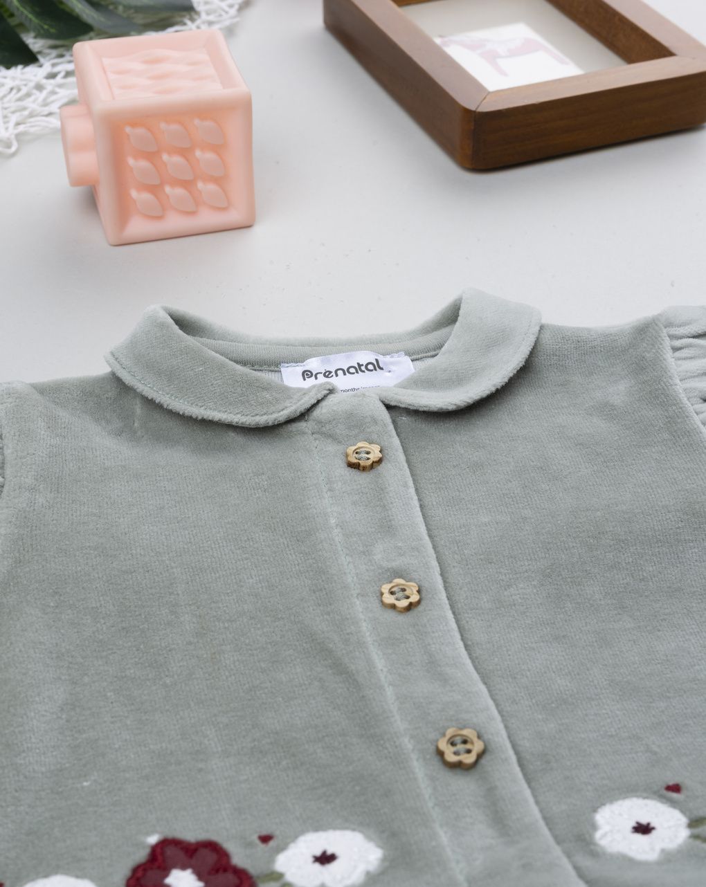 Tutina bimba verde fiori e frill