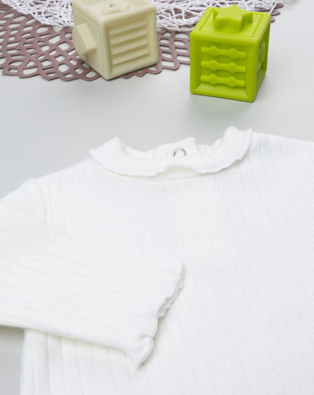 Lupetto coste bimba bianco