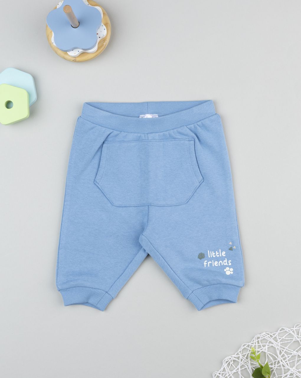 Pantalone in felpa bimbo azzurro tascona