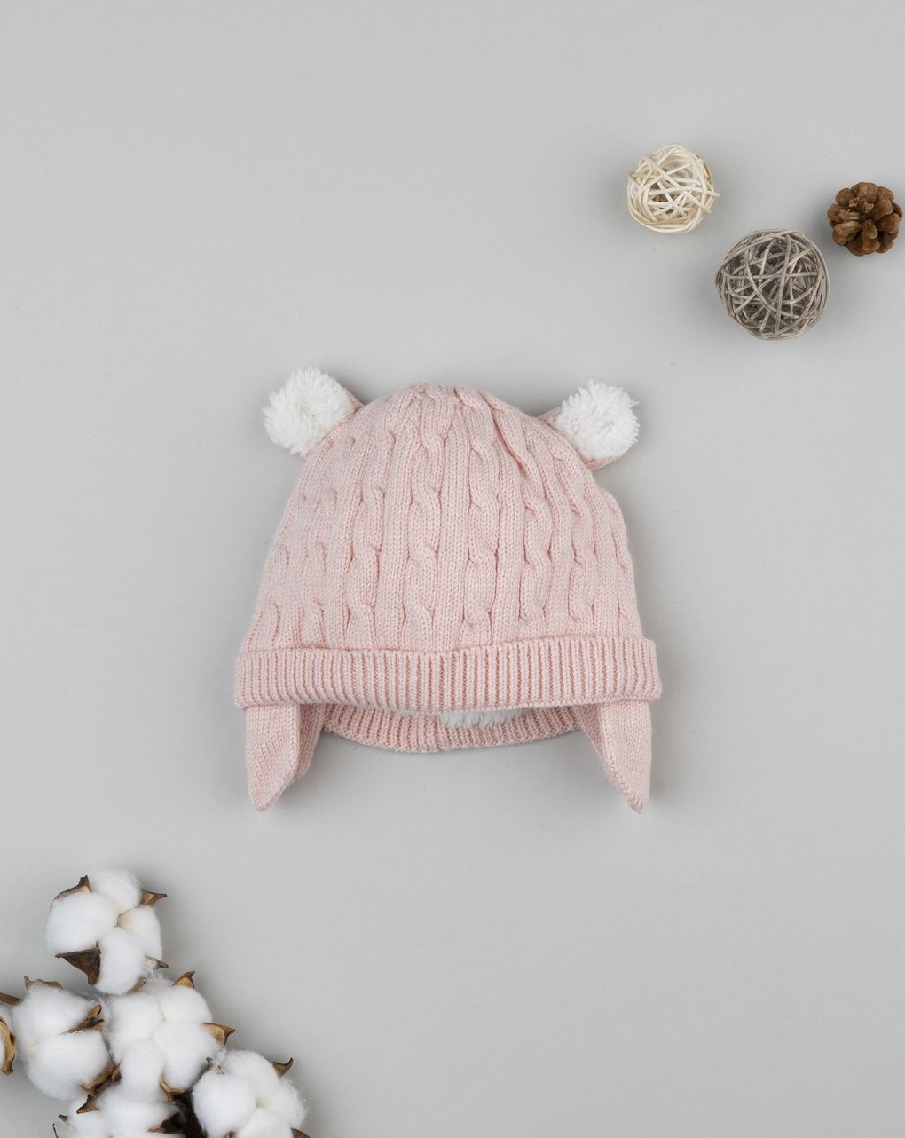 Cappello bimba rosa con orecchie