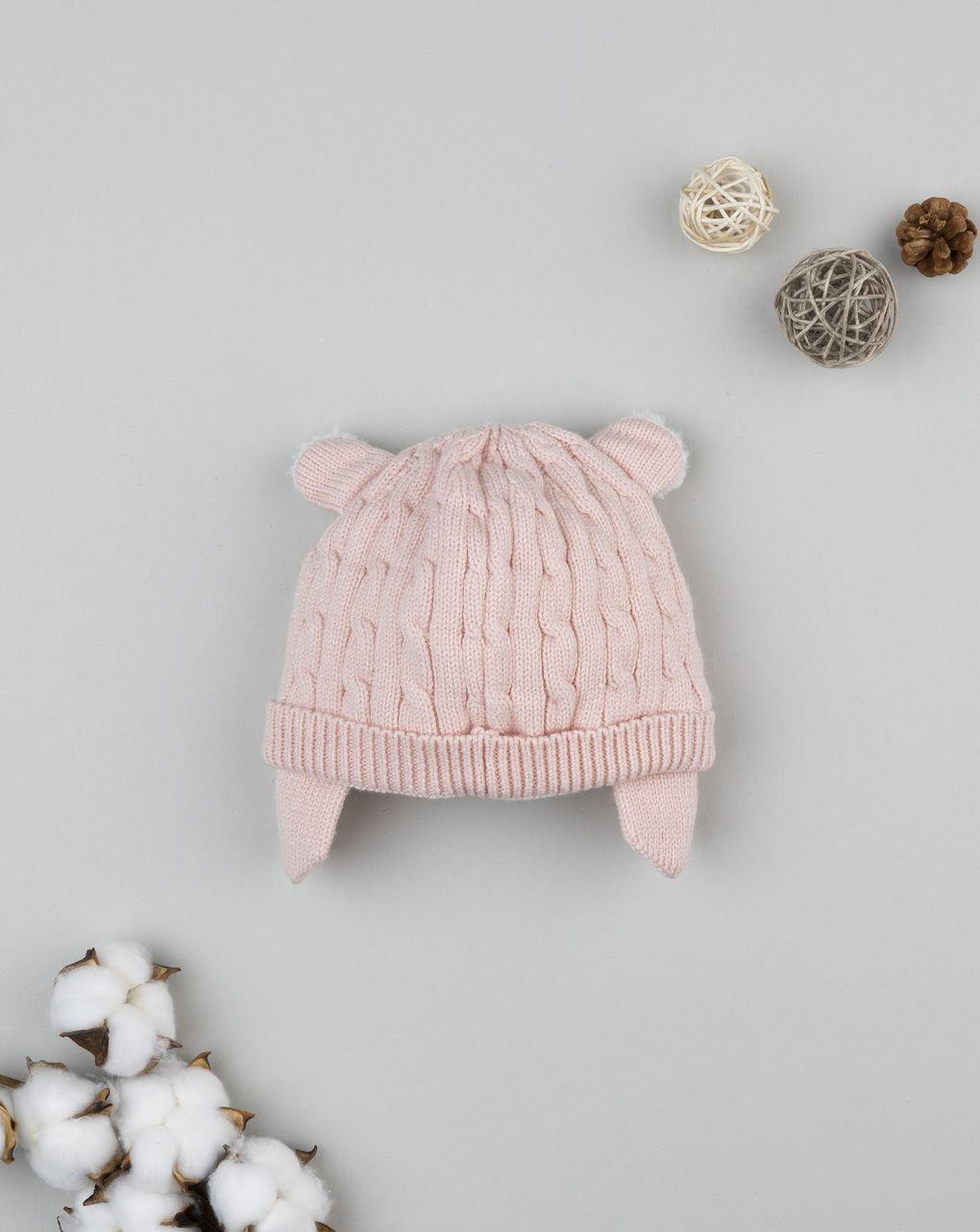 Cappello bimba rosa con orecchie