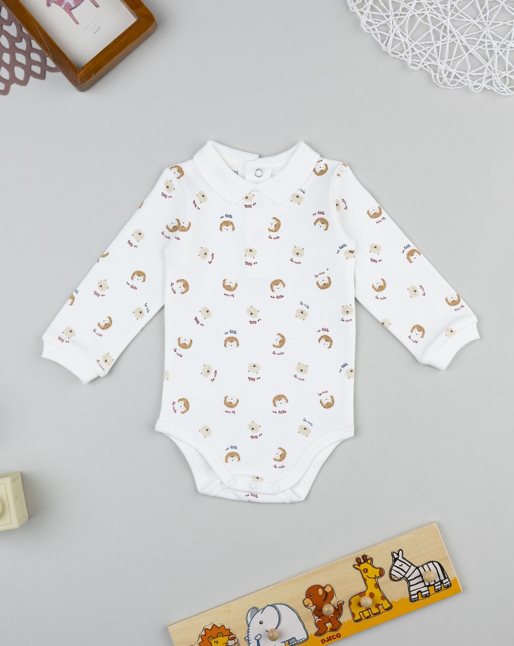 Body manica lunga neonato savana