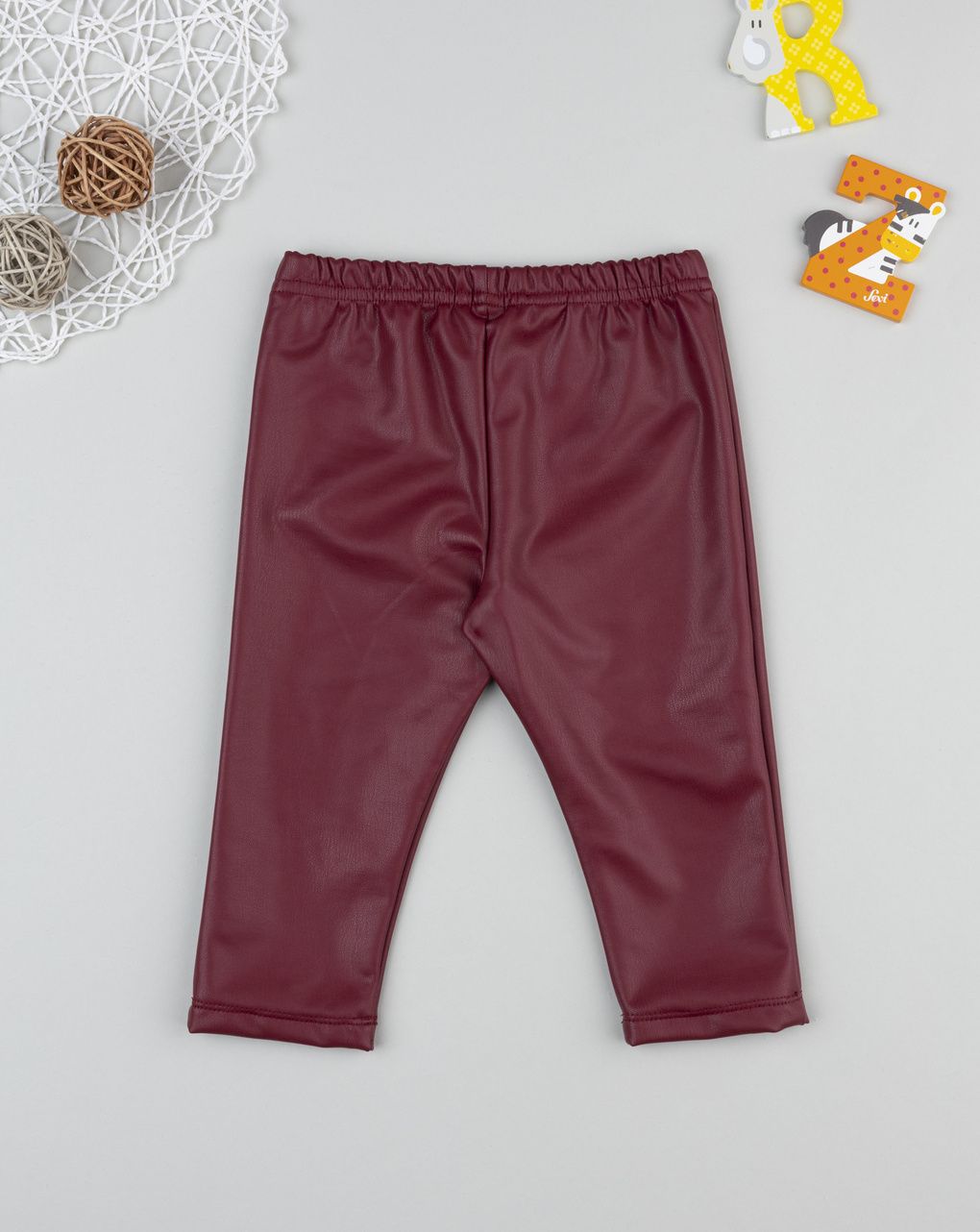 Legging finta pelle bordeaux bimba
