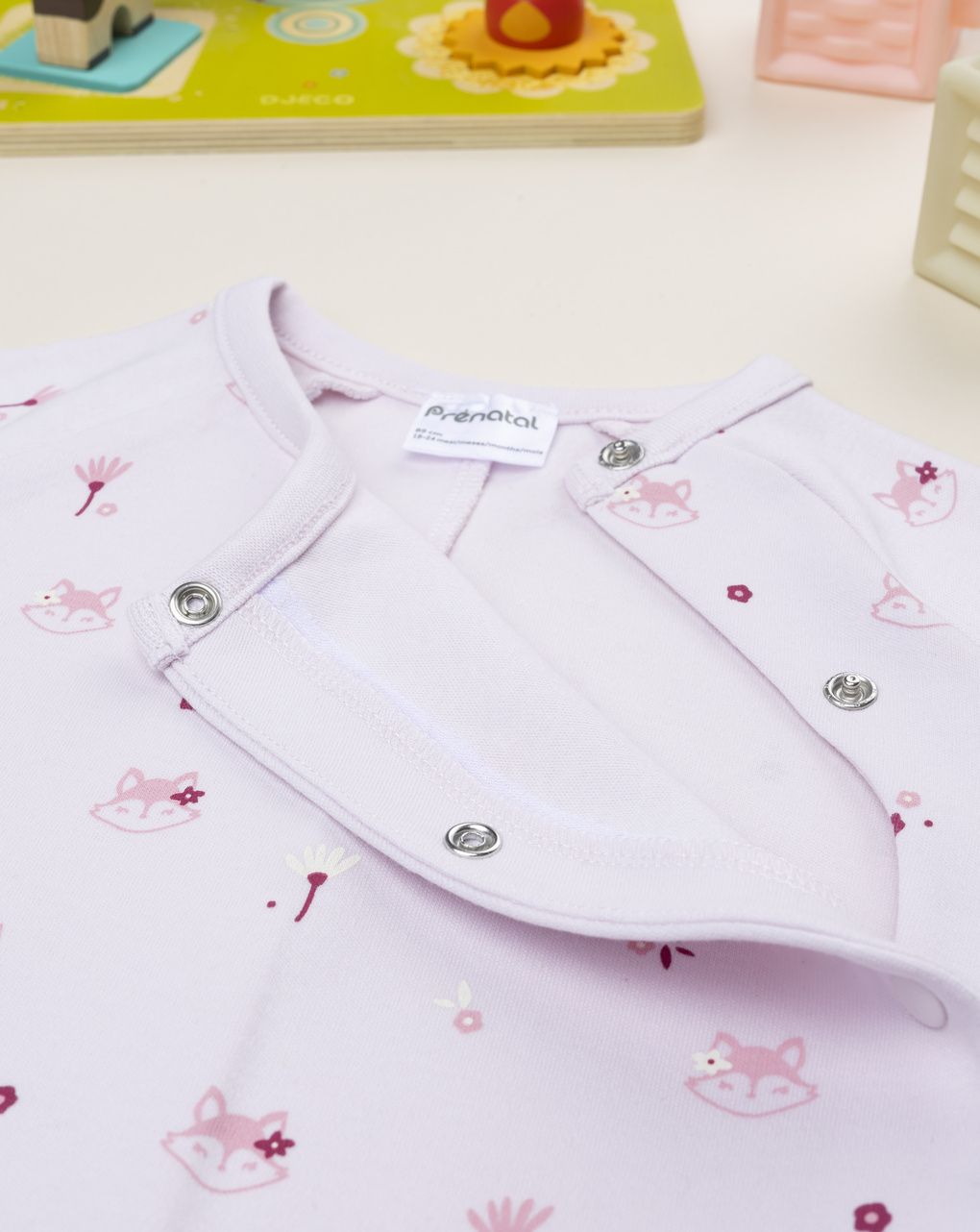 Pigiamone bimba rosa volpi allover