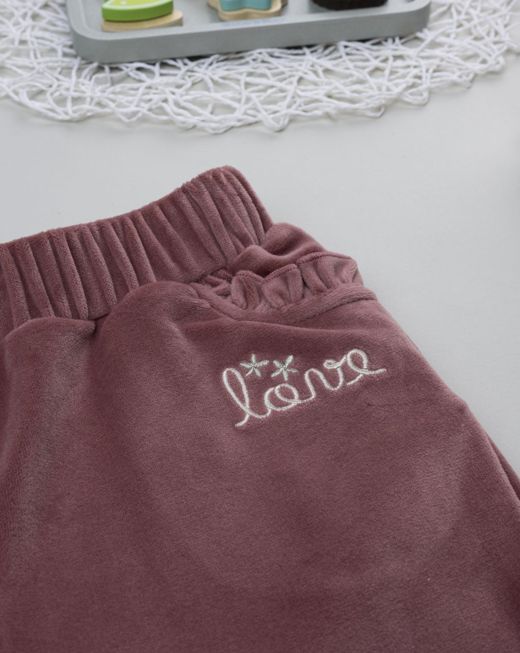 Pantalone ciniglia bimba rosa
