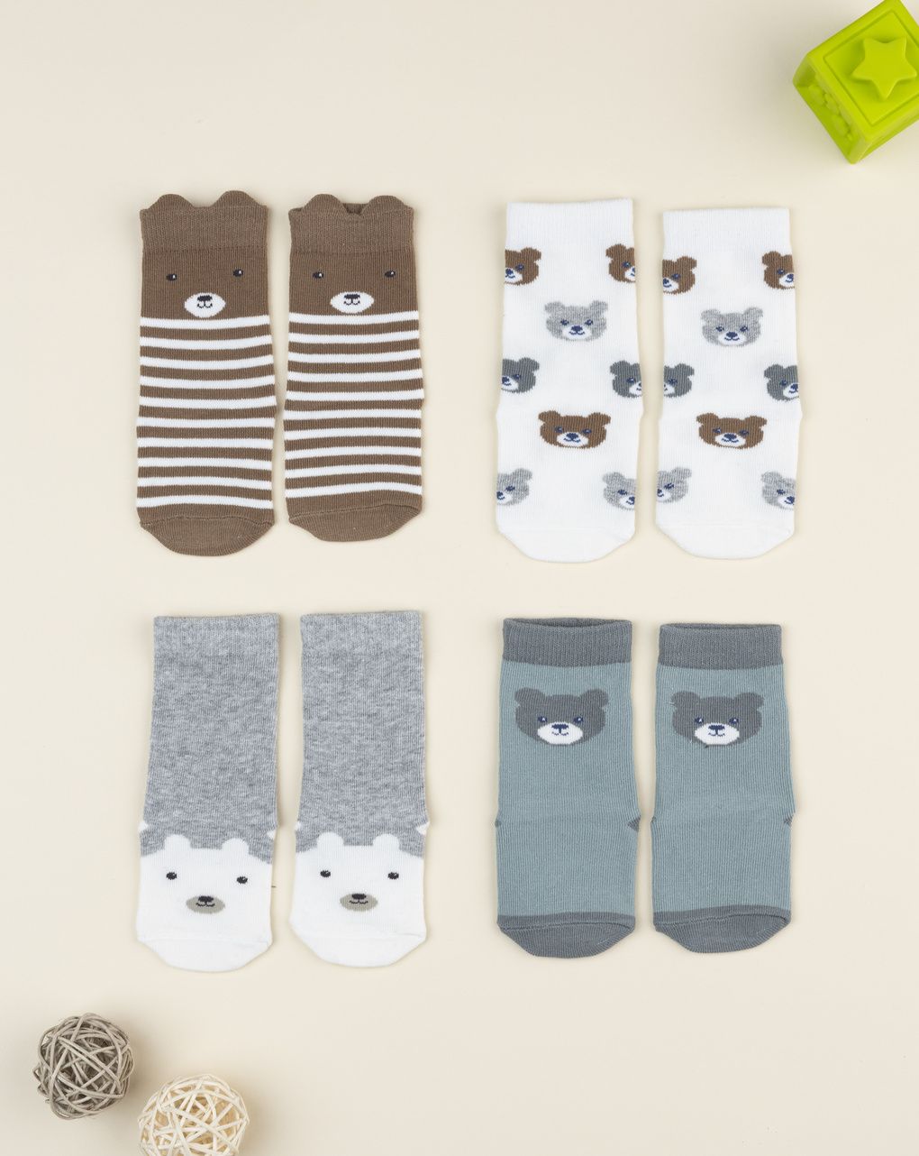 Pack 4 calze bimbo animaletti