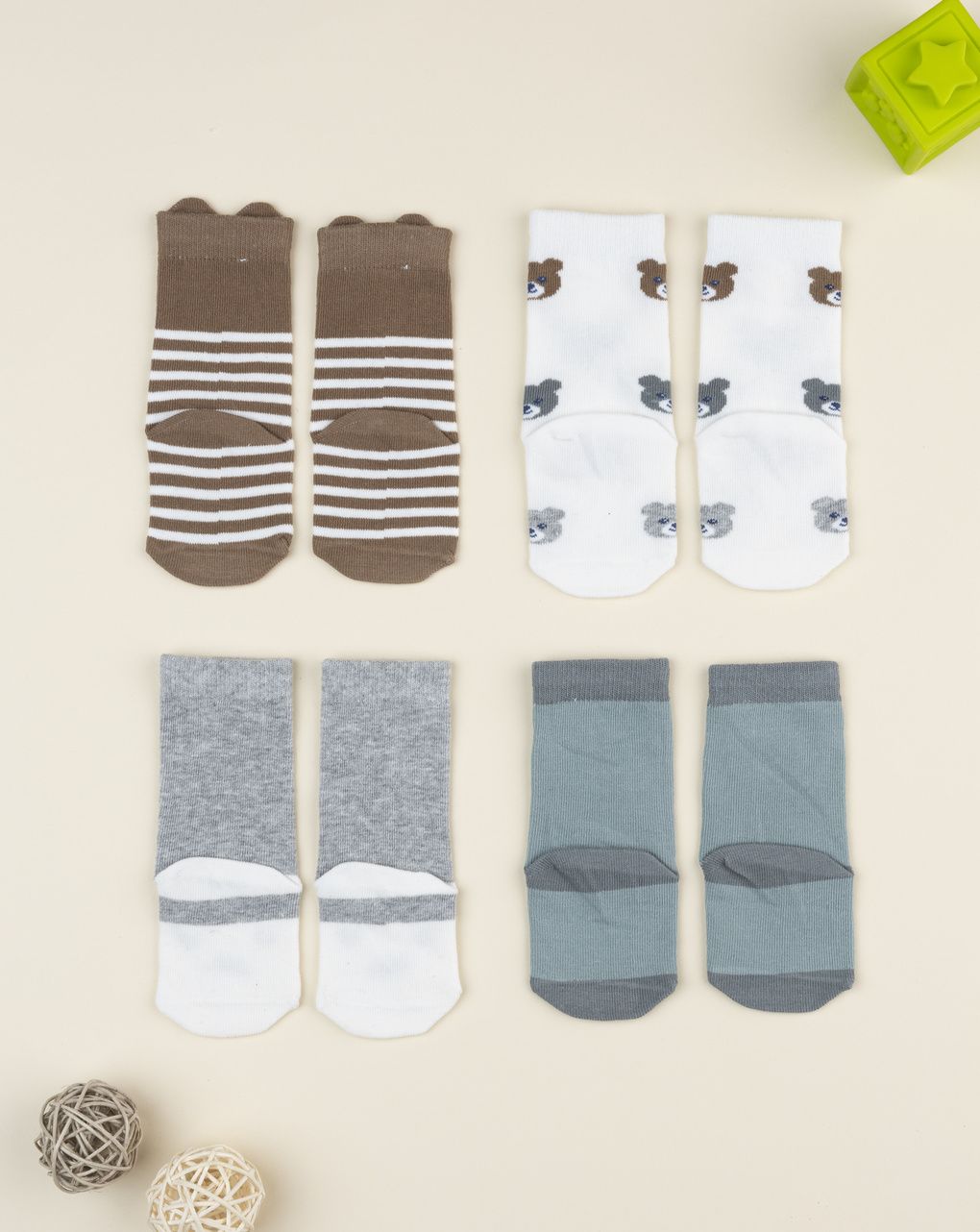 Pack 4 calze bimbo animaletti