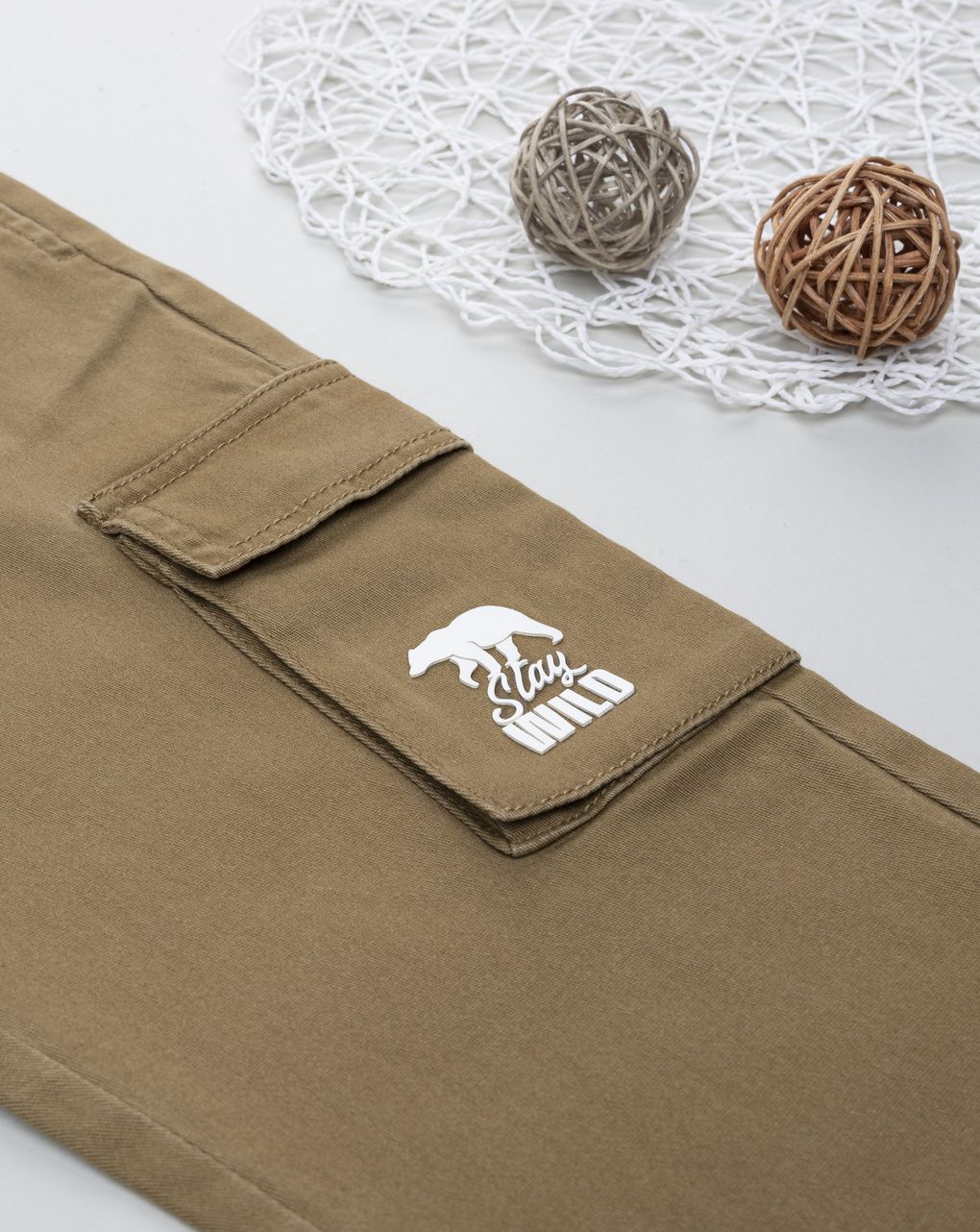 Pantalone ambino marrone tasconi