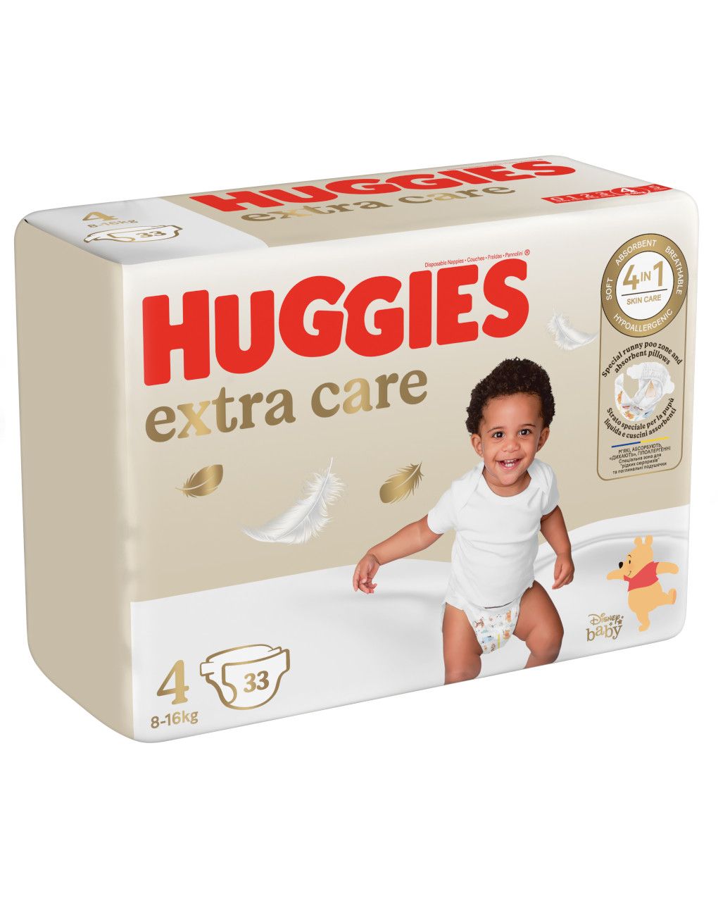 Pannolini extra care tg. 4 (7-18 kg) - 33 pezzi - huggies
