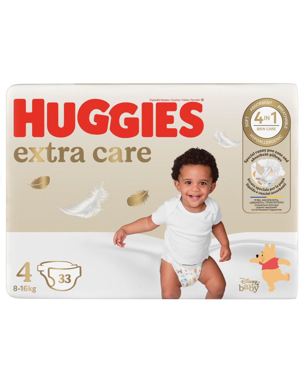 Pannolini extra care tg. 4 (7-18 kg) - 33 pezzi - huggies