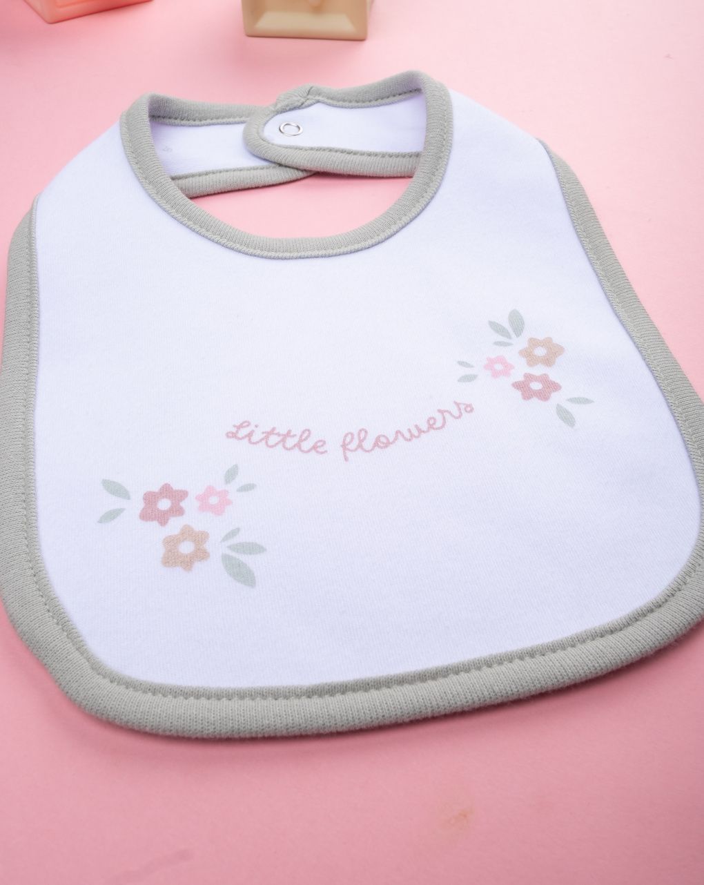 Bavaglino bimba verde fiori