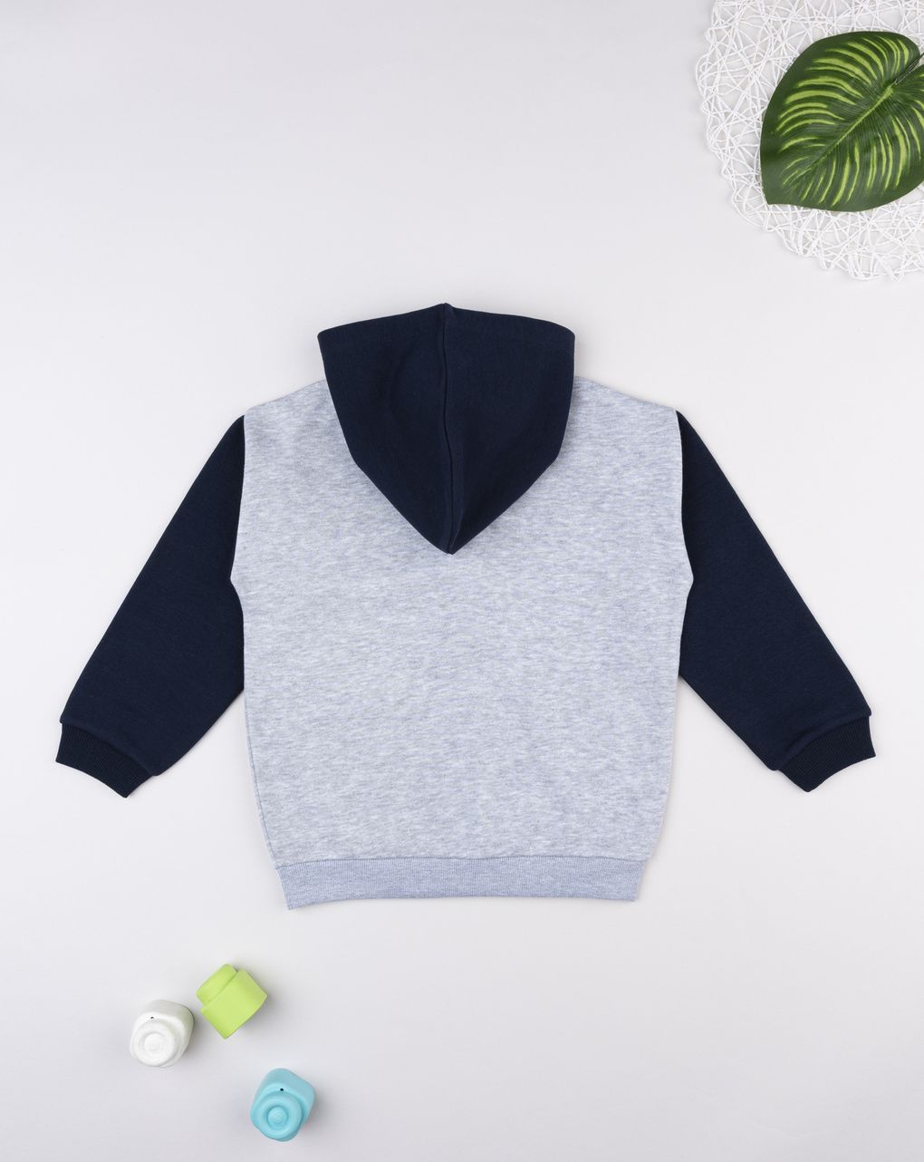 Felpa bimbo grigia/blu "dinos"