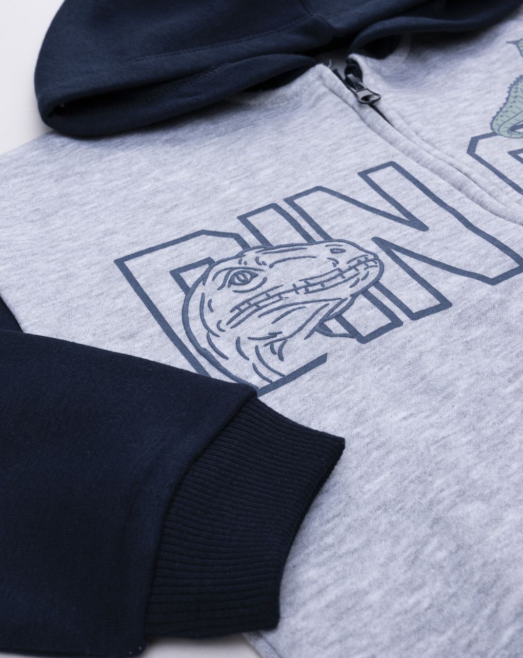 Felpa bimbo grigia/blu "dinos"